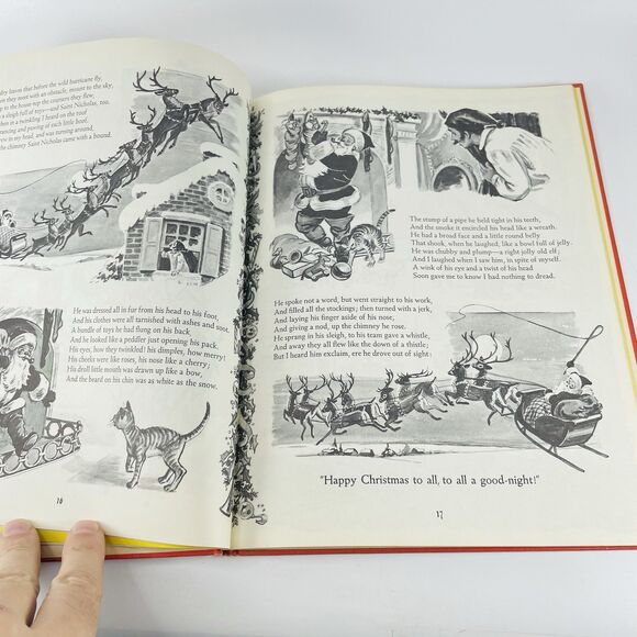 Vintage Big Golden Christmas Book 1955 LIBRARY BINDING Very Clean Crampton - Picture 14 of 16
